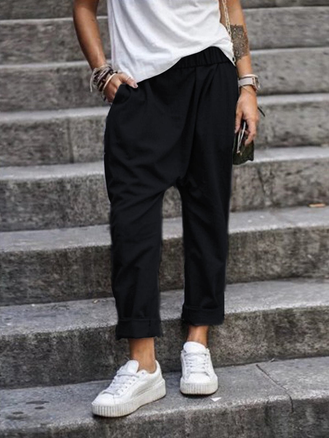 Women’s Harem Pants with Gathered Waistband