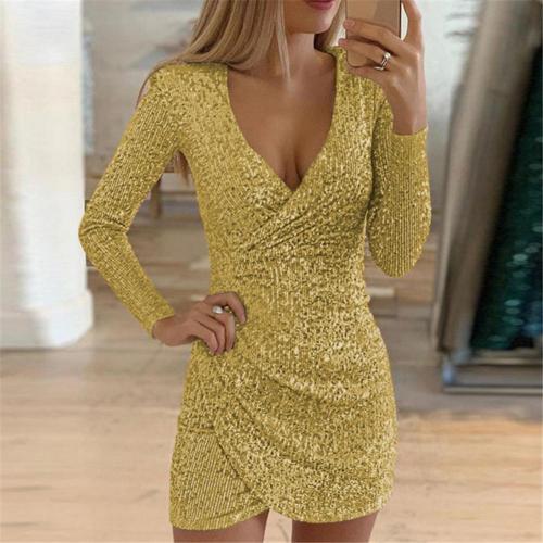 Women’s Long-Sleeve Wrap Mini Dress
